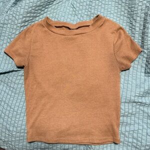 Windsor Ribbed Brown Crop Top